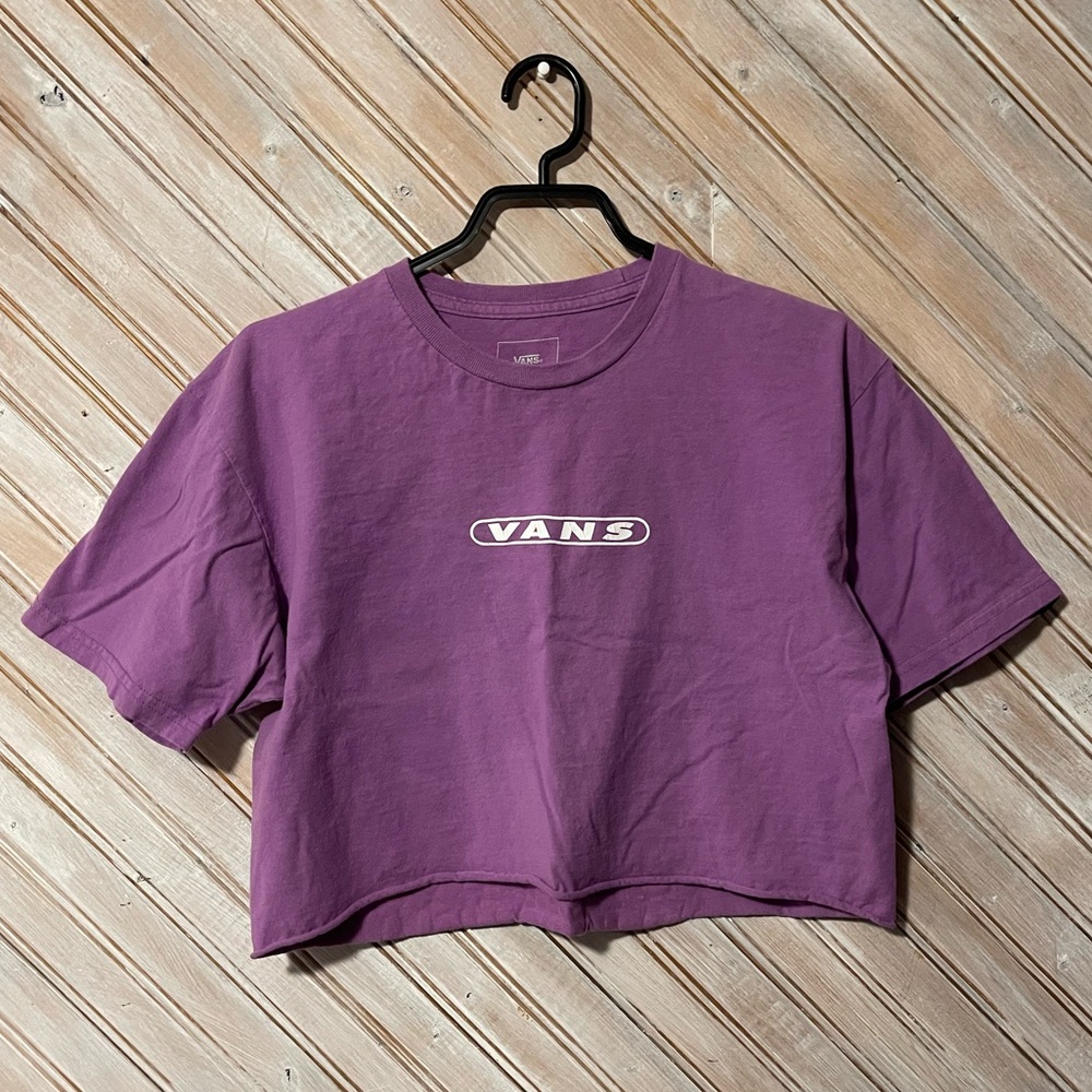 Vans off the walls M purple cropped classic fit trippy design back logo vintage